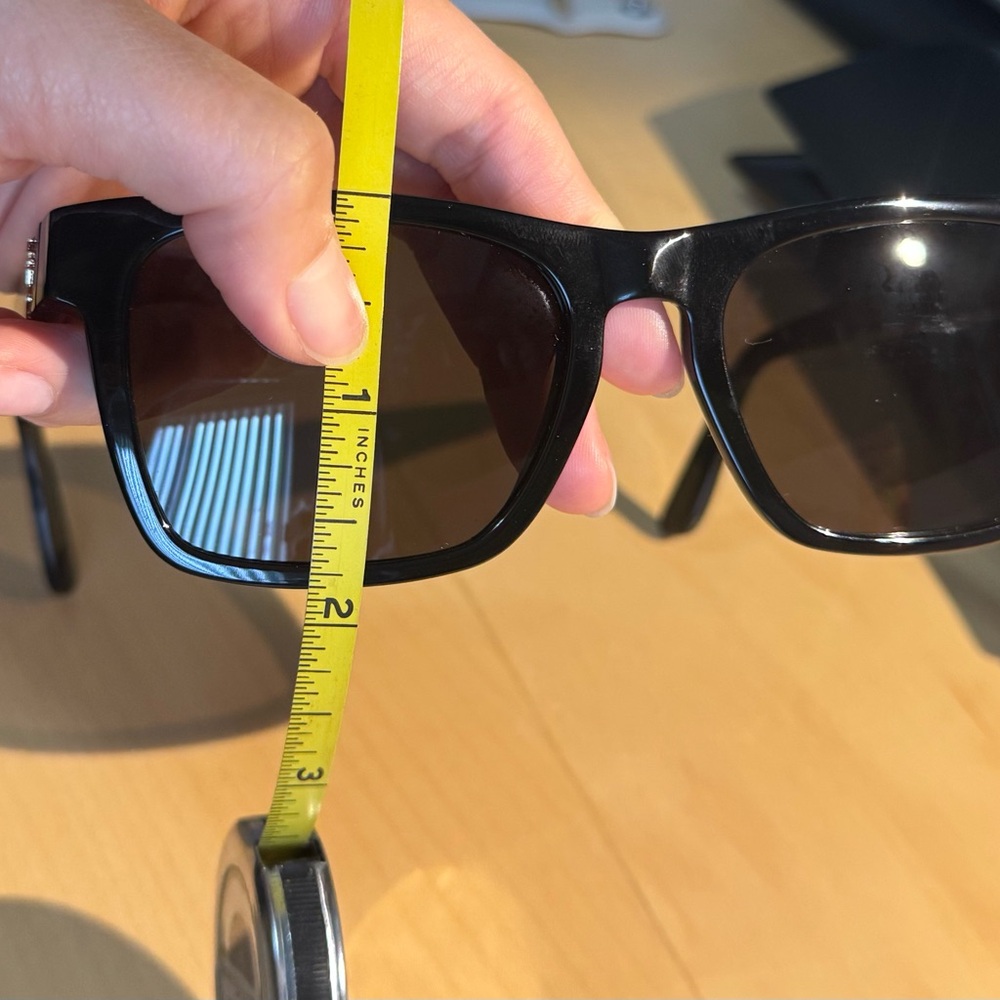 Saint Laurent Black Square Frame Sunglasses with Gold Logo - Picture 16 of 16